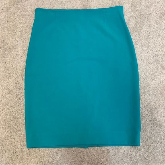 Lord & Taylor teal blue stretchy pencil skirt Sz 6 - Picture 7 of 7